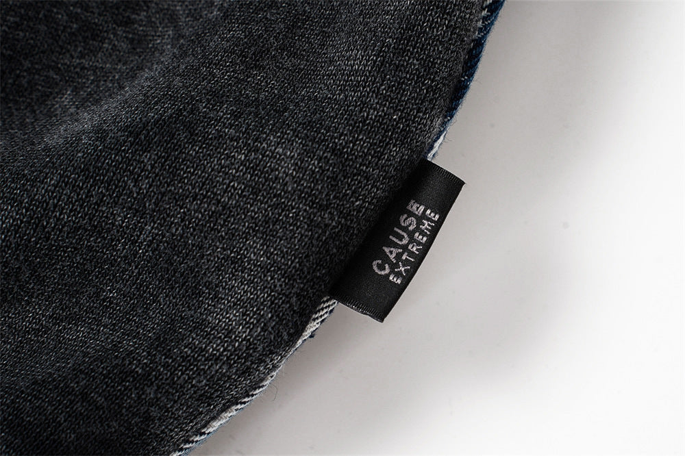 DAXUEN washed grey oversized plaid graphic jacket