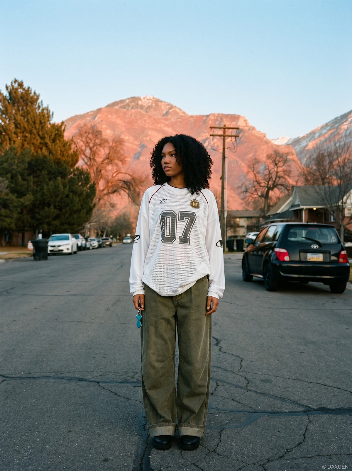 Washed Olive Wide-Leg Denim Trousers
