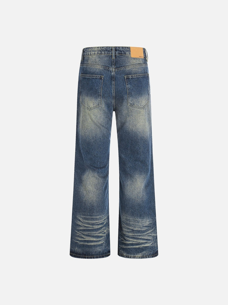 Washed Wide-Leg Jeans - Denim Pants