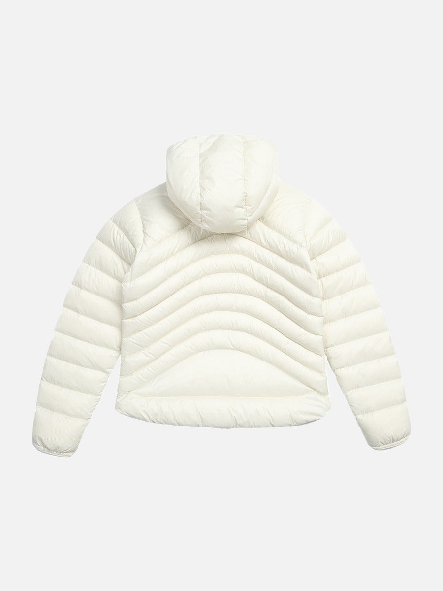 Wavy-Quilted Hooded Puffer Jacket
