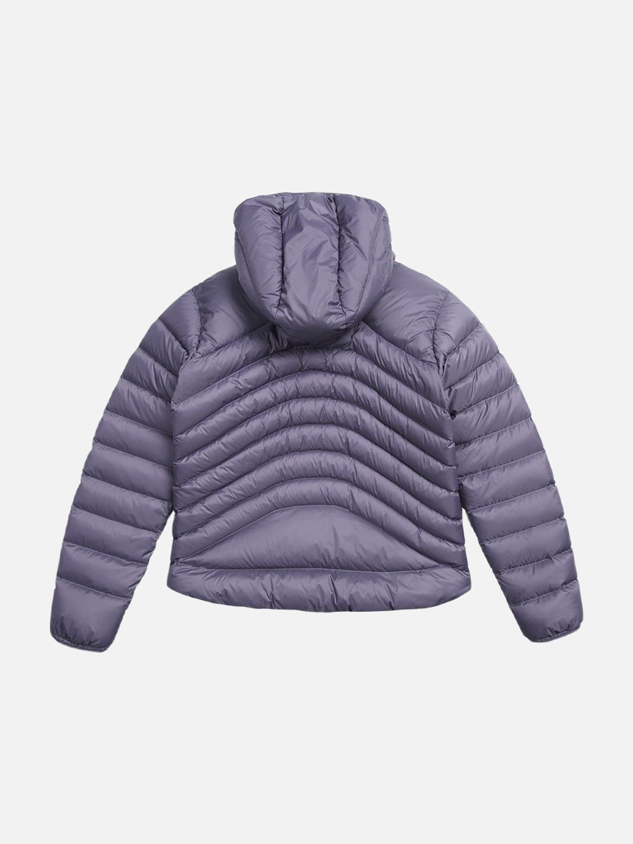 Wavy-Quilted Hooded Puffer Jacket