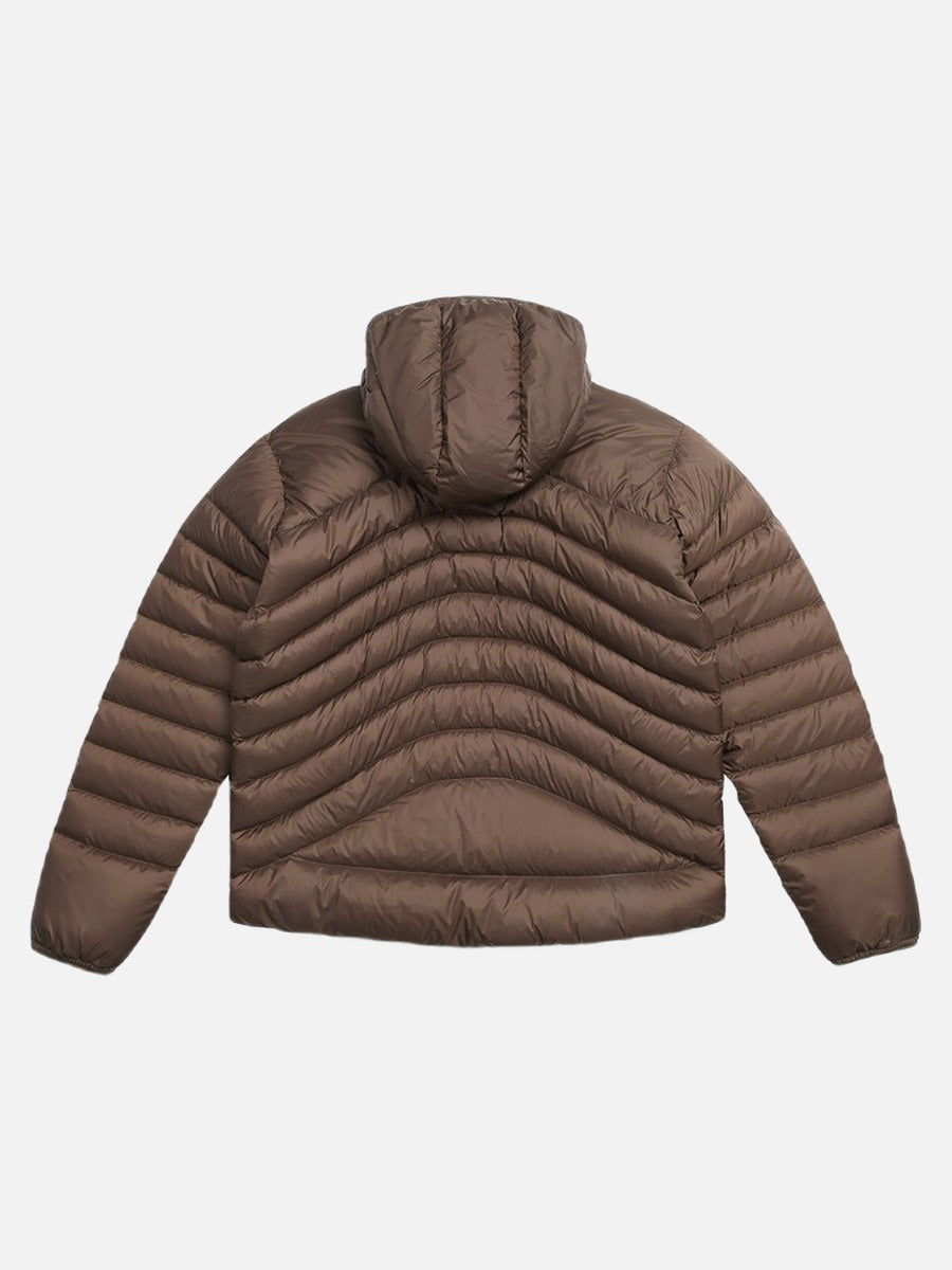 Wavy-Quilted Hooded Puffer Jacket