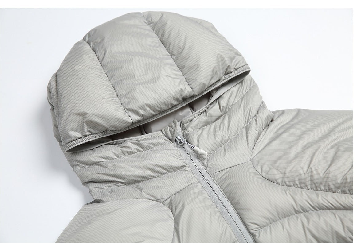 Wavy-Quilted Hooded Puffer Jacket