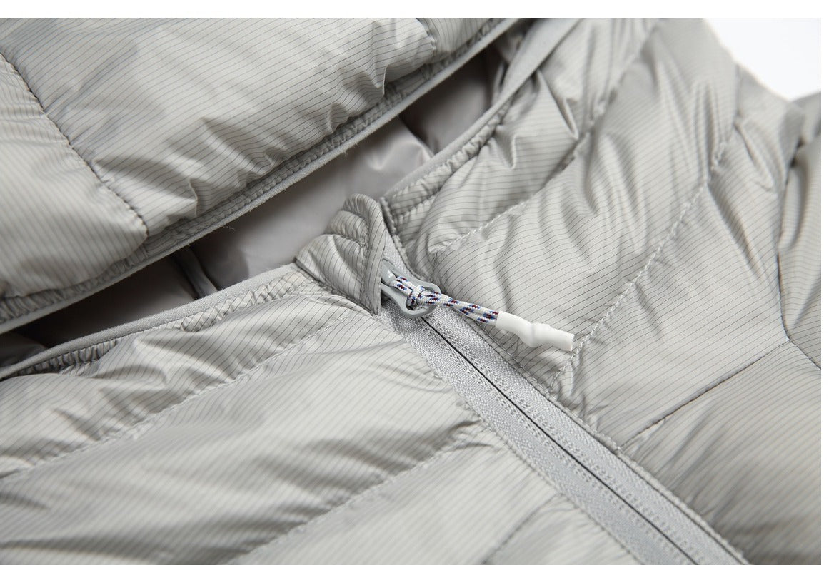Wavy-Quilted Hooded Puffer Jacket