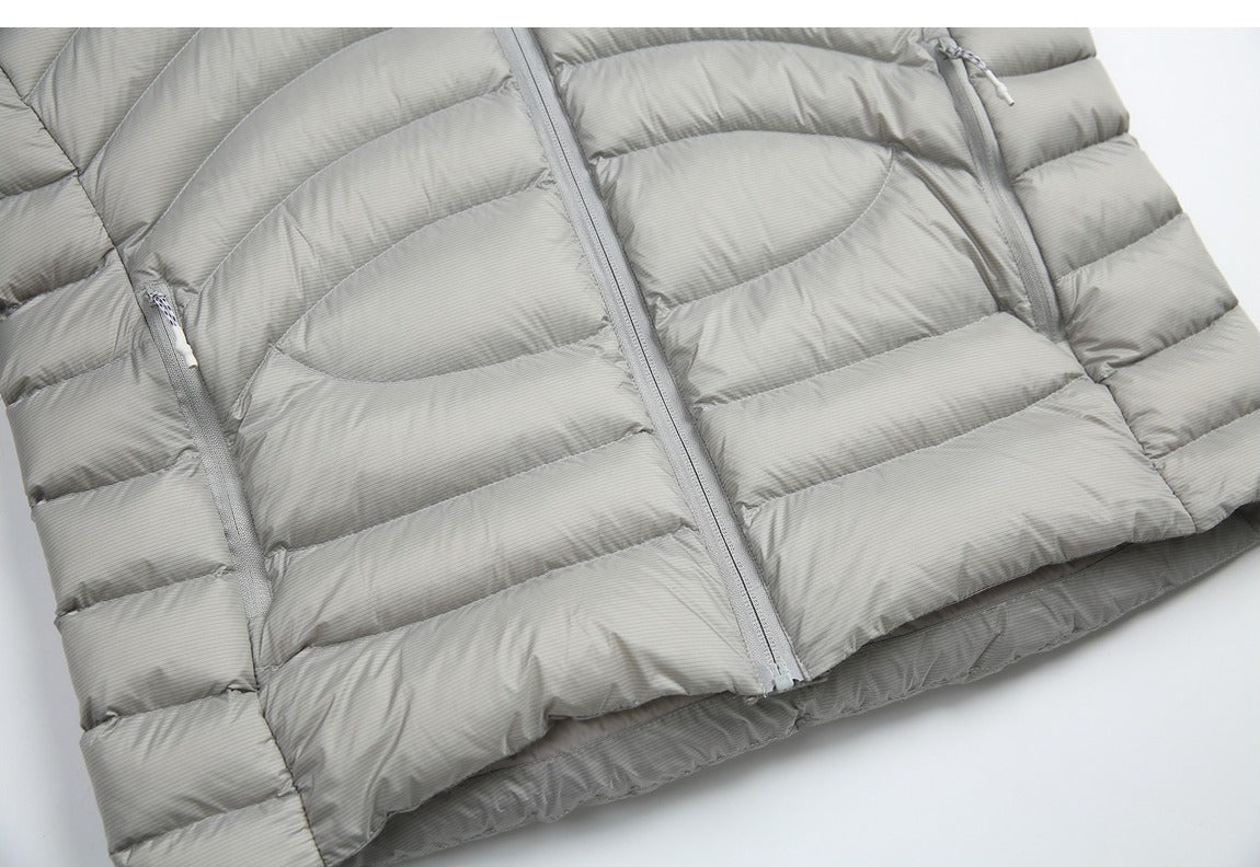 Wavy-Quilted Hooded Puffer Jacket