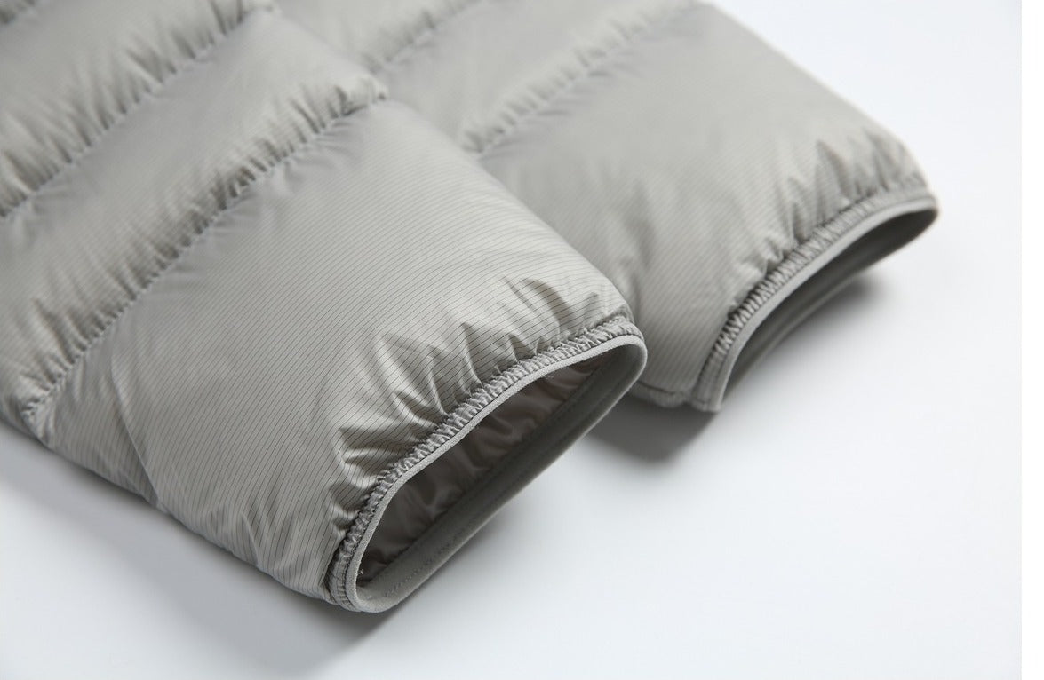 Wavy-Quilted Hooded Puffer Jacket
