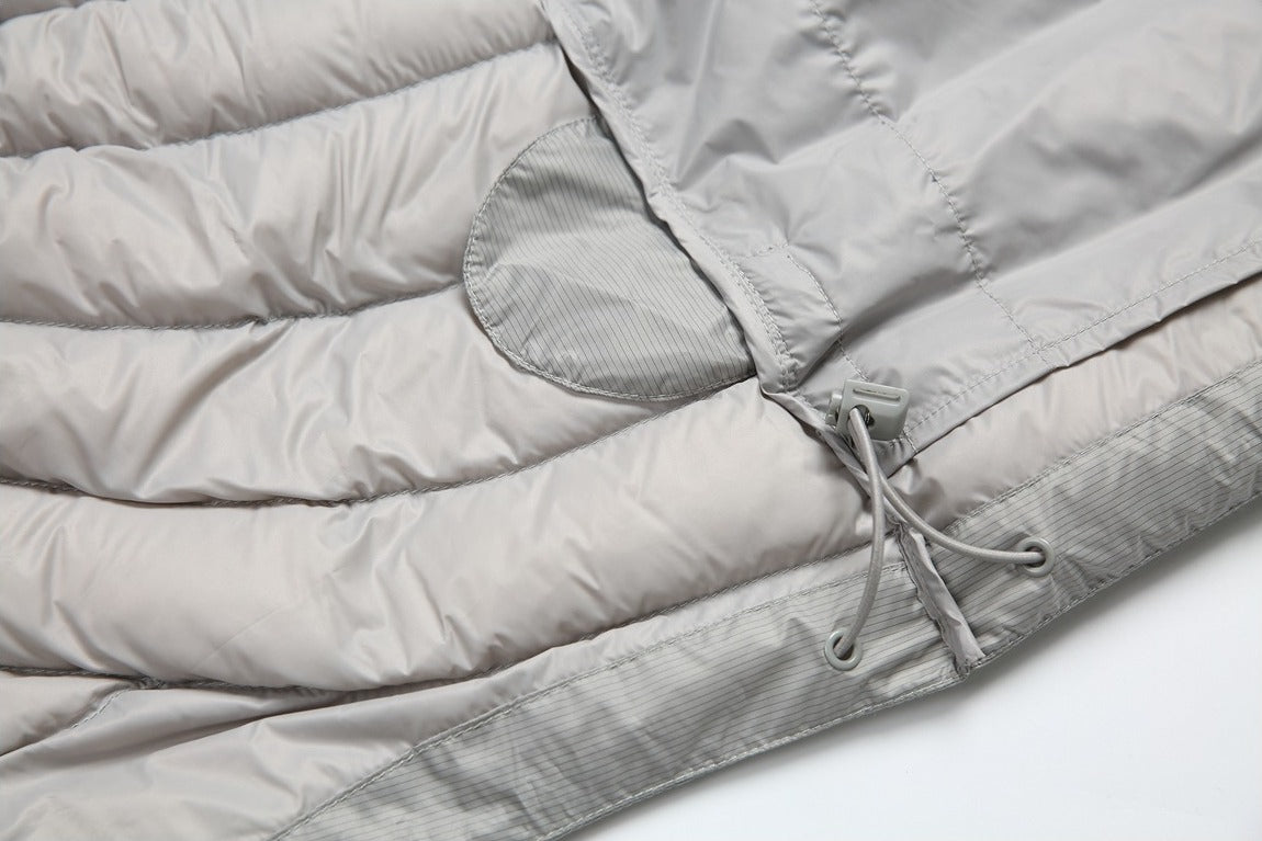 Wavy-Quilted Hooded Puffer Jacket