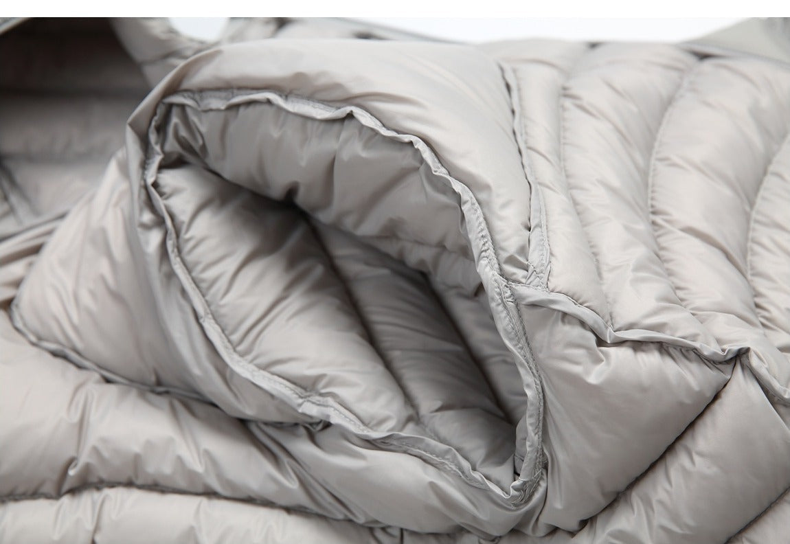 Wavy-Quilted Hooded Puffer Jacket