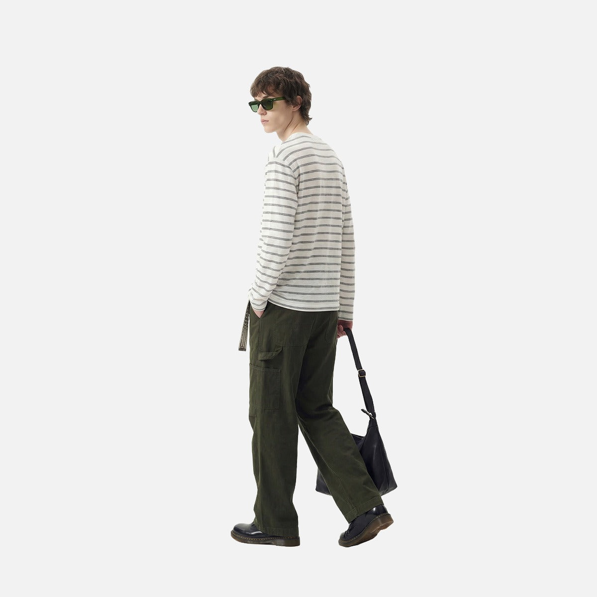 Relaxed Striped Henley Shirt