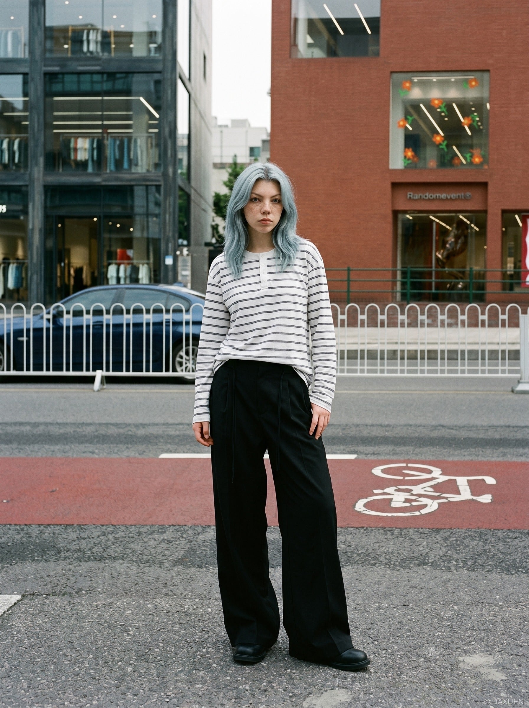 Relaxed Striped Henley Shirt