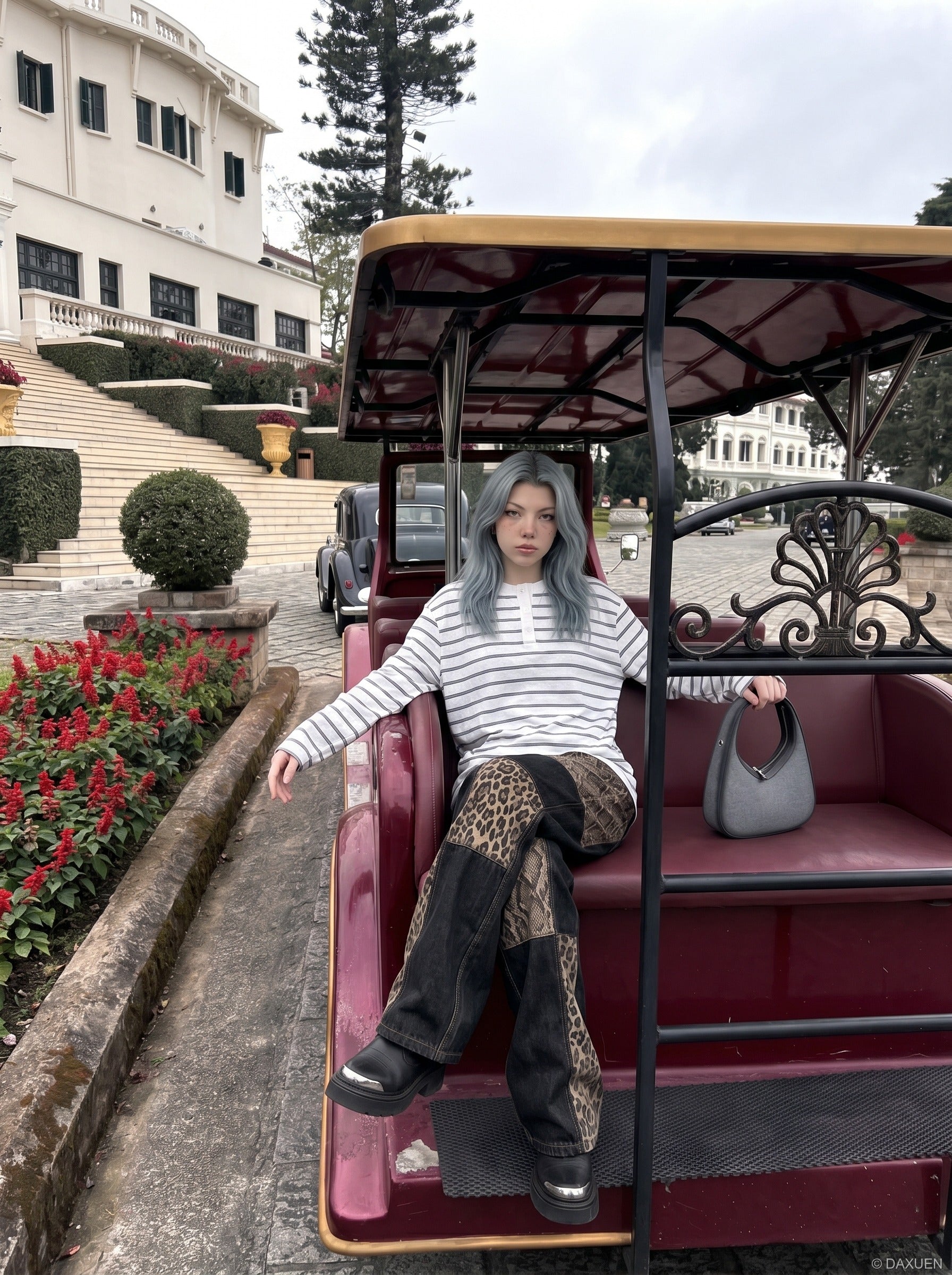 Relaxed Striped Henley Shirt