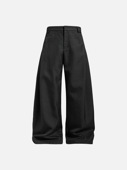 Wide-Leg Black and Grey Trousers - Black / S