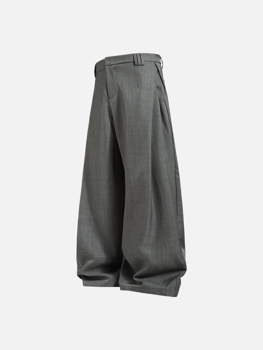 Wide-Leg Black and Grey Trousers