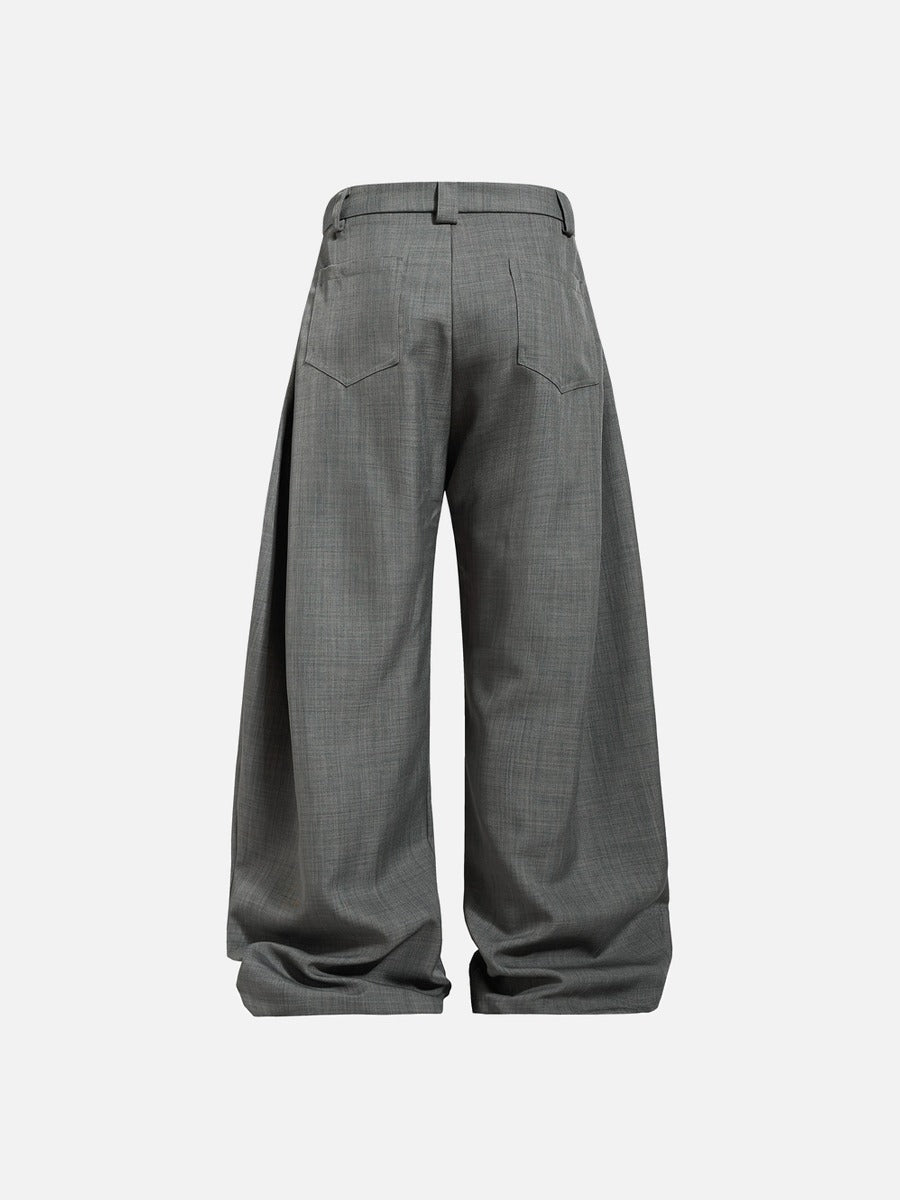 Wide-Leg Black and Grey Trousers