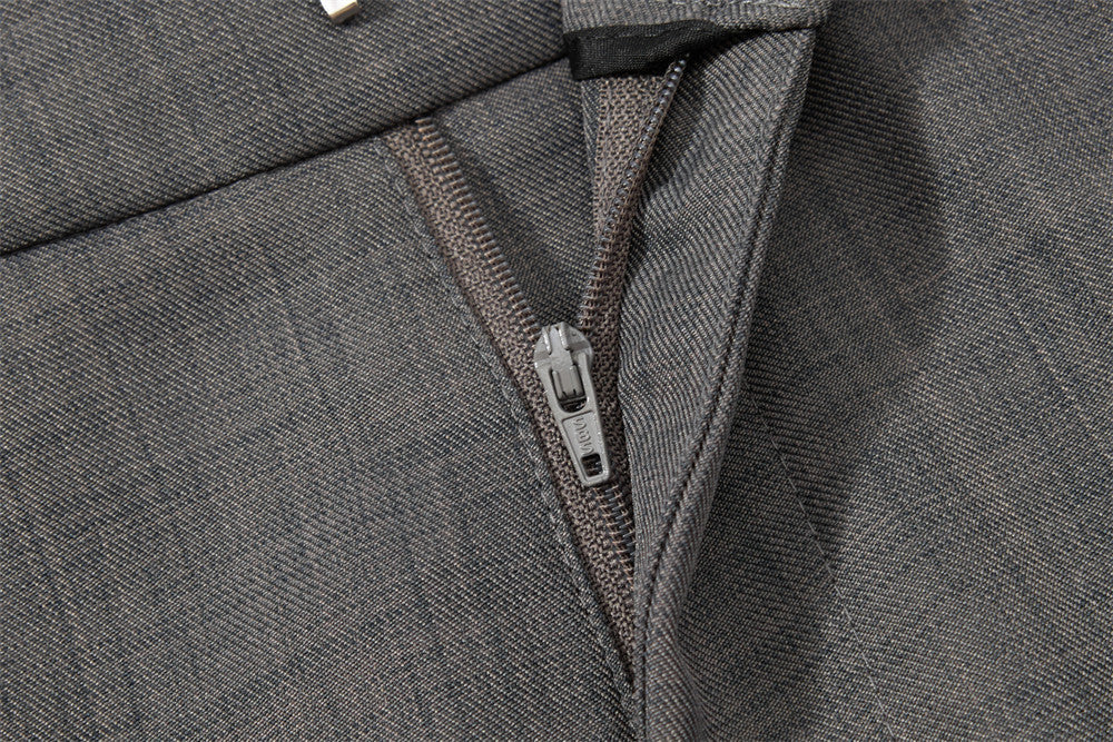Wide-Leg Black and Grey Trousers