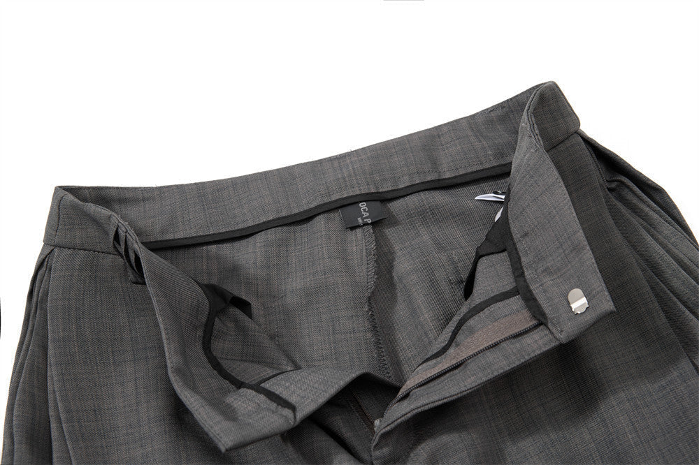 Wide-Leg Black and Grey Trousers