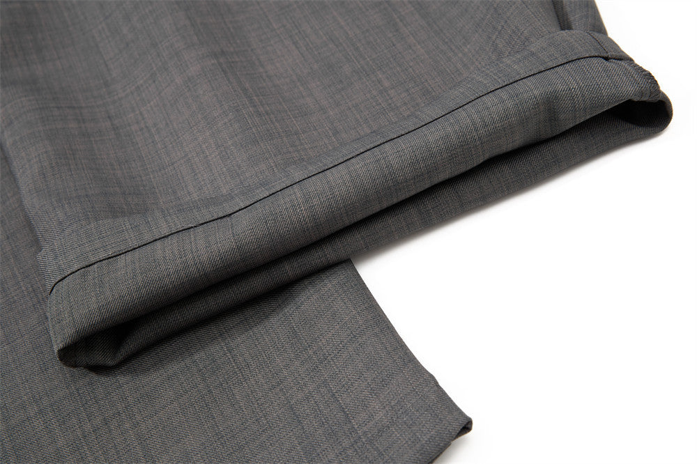 Wide-Leg Black and Grey Trousers