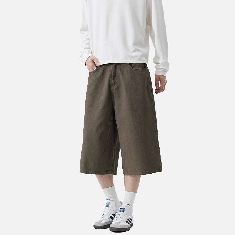 Weit geschnittene Cropped-Hose für Herren
