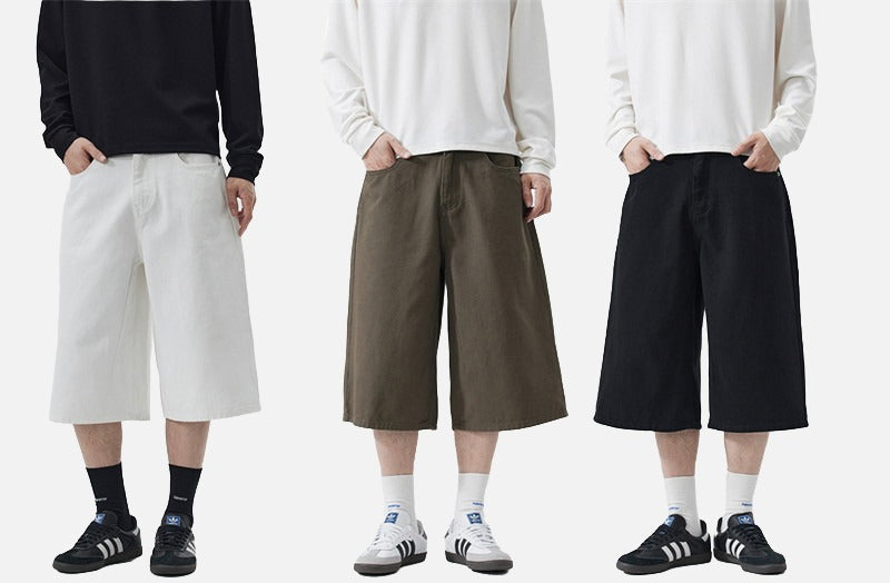 Weit geschnittene Cropped-Hose für Herren