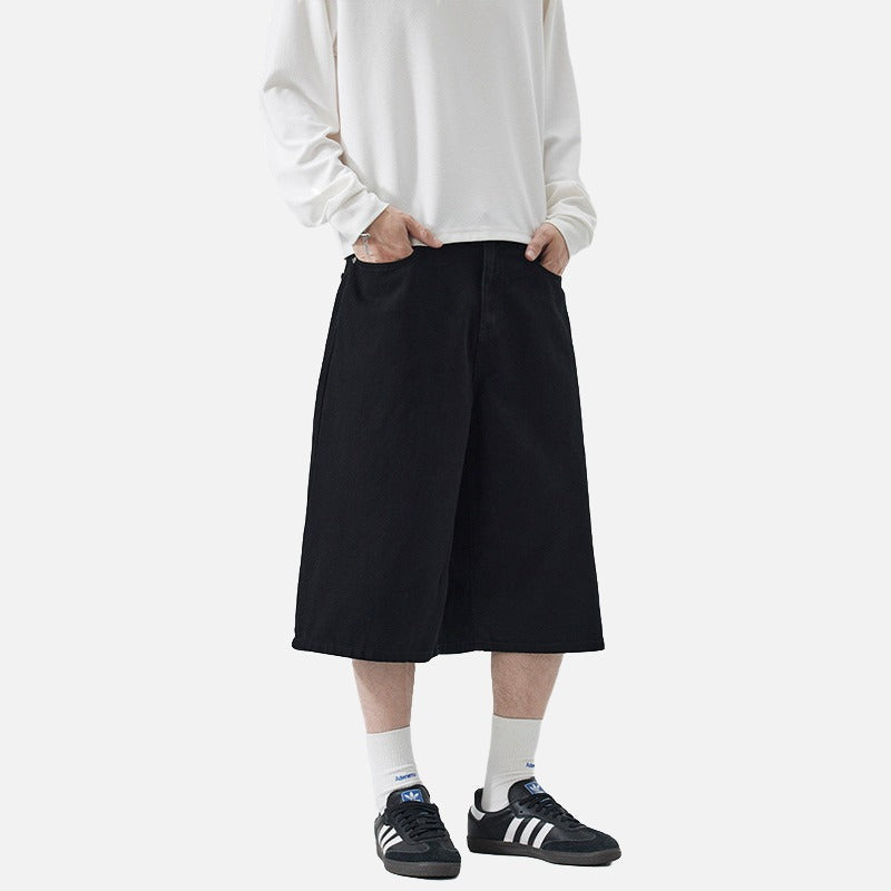 Weit geschnittene Cropped-Hose für Herren