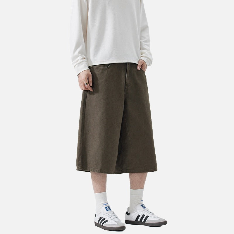 Weit geschnittene Cropped-Hose für Herren