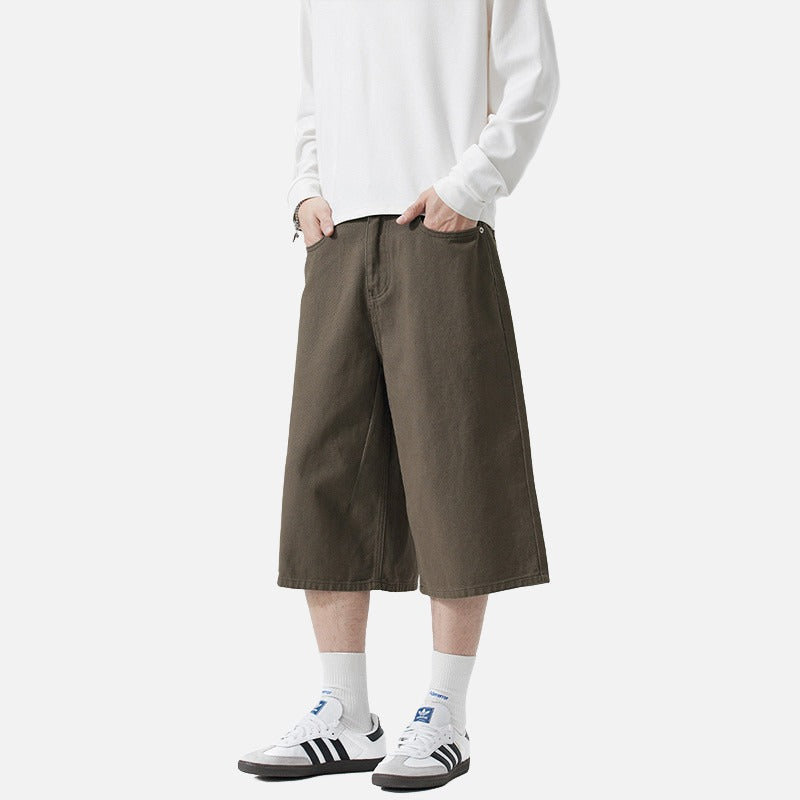 Weit geschnittene Cropped-Hose für Herren