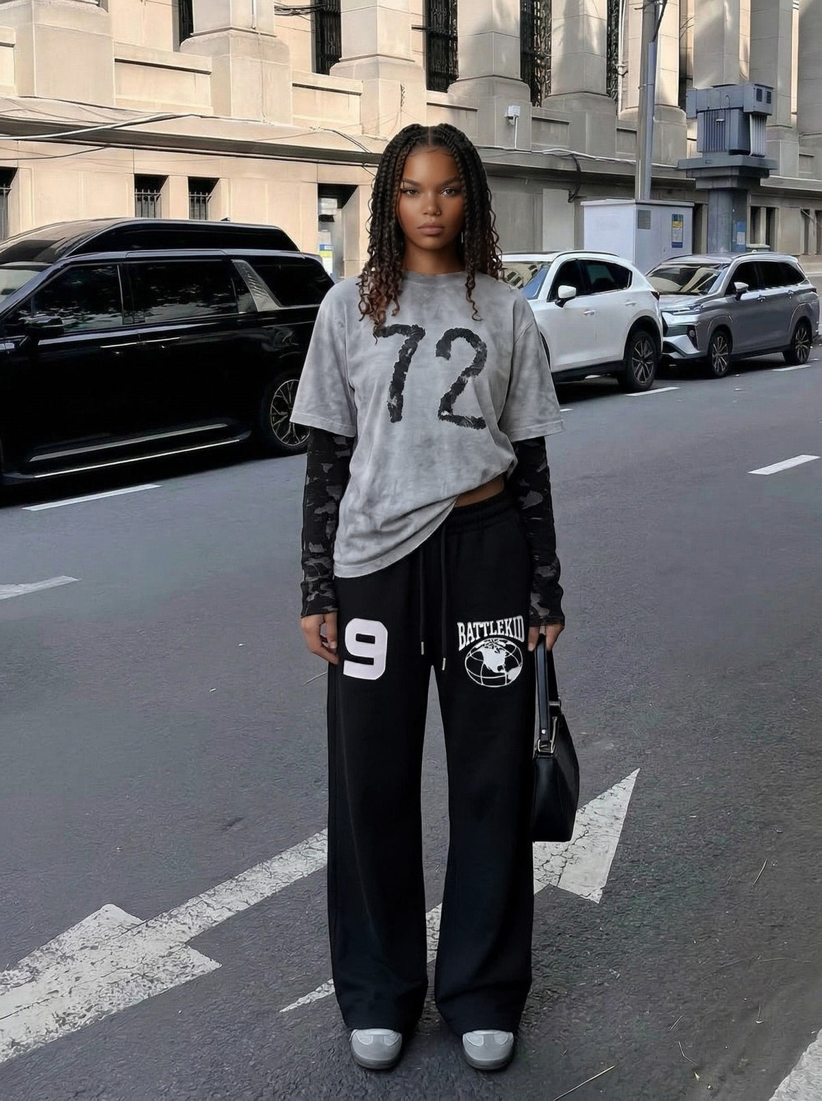 Wide-Leg Graphic Sweatpants