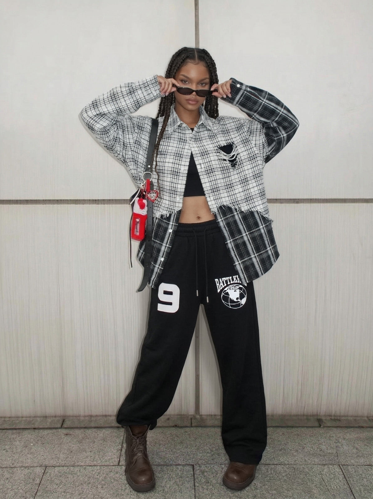 Wide-Leg Graphic Sweatpants