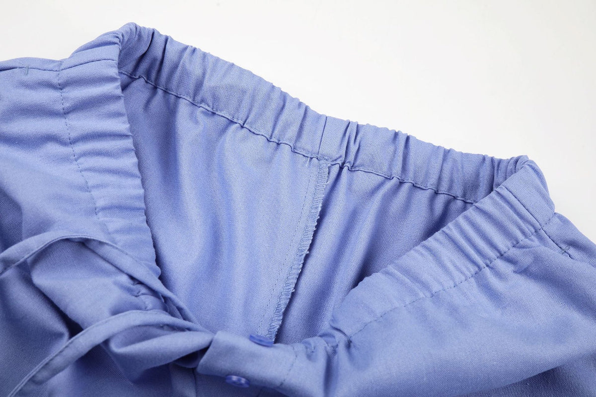 Wide-Leg Striped Capri Pants with Button-Fly