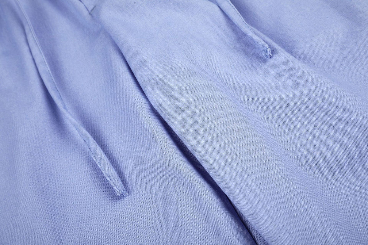 Wide-Leg Striped Capri Pants with Button-Fly
