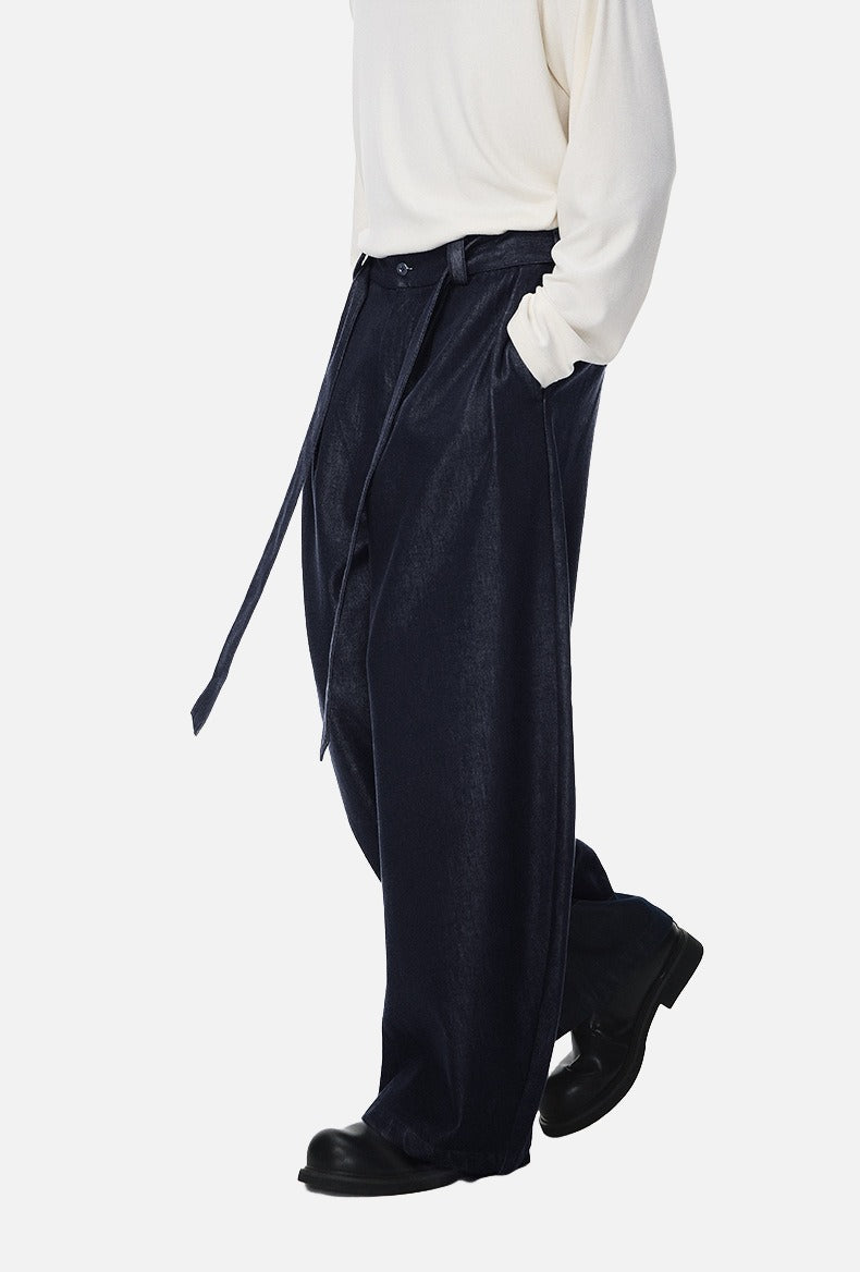 Wide-Leg Washed Black Relaxed Pants