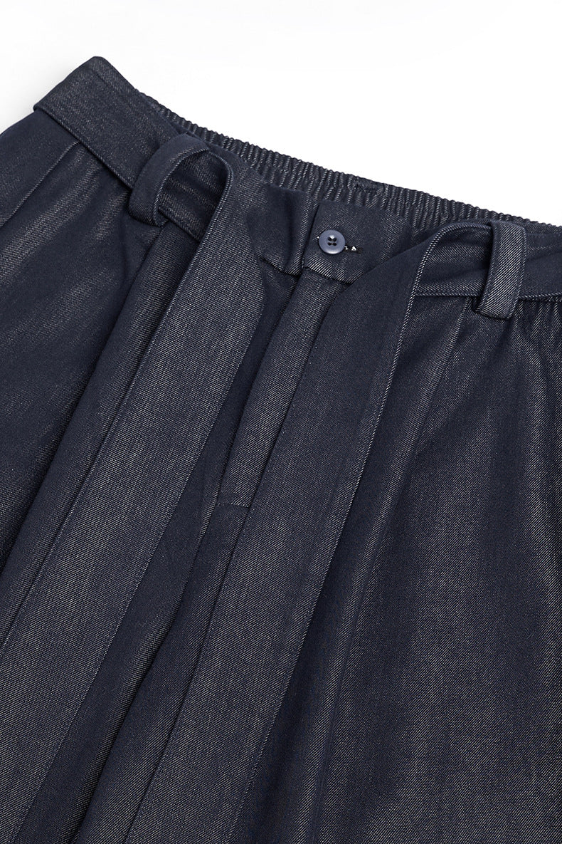 Wide-Leg Washed Black Relaxed Pants