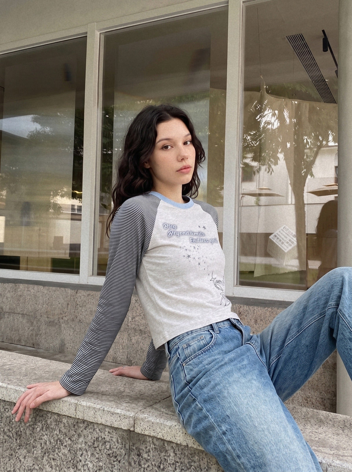Winged Creature Graphic Long Sleeve T-Shirt
