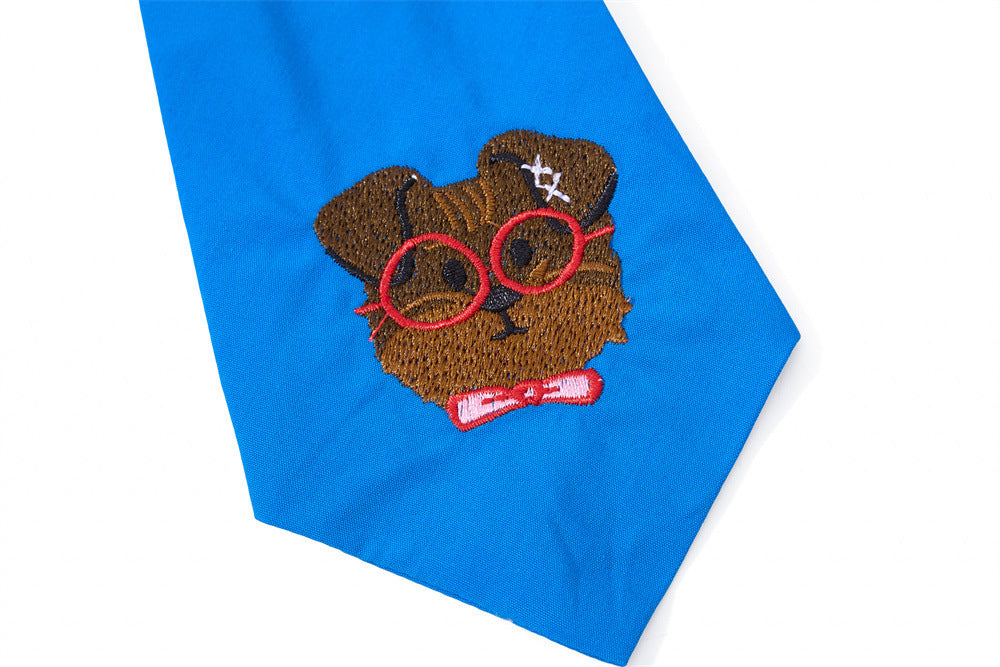 Chemise-cravate à carreaux jaune et bleu pour chien