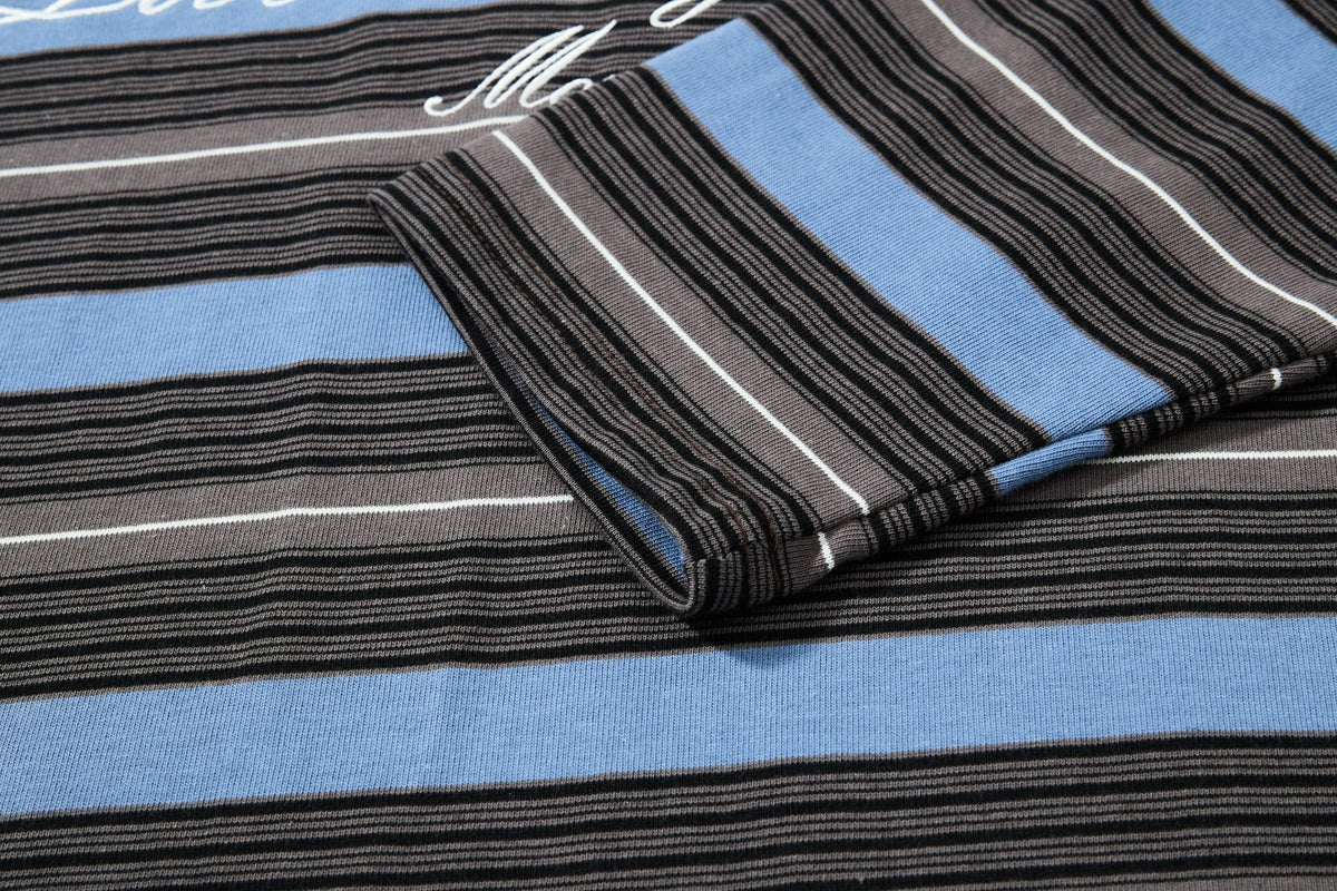 Madxmarx Striped Embroidered Rugby Polo Long Sleeve