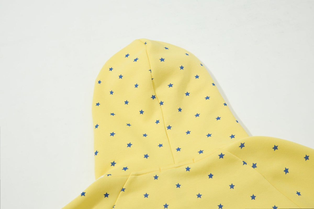Madxmarx Star Print Varsity Zip-Up Hoodie