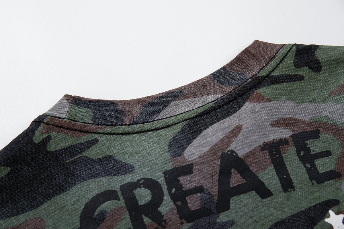 Madxmarx Camo Cross Graphic Long Sleeve Tee