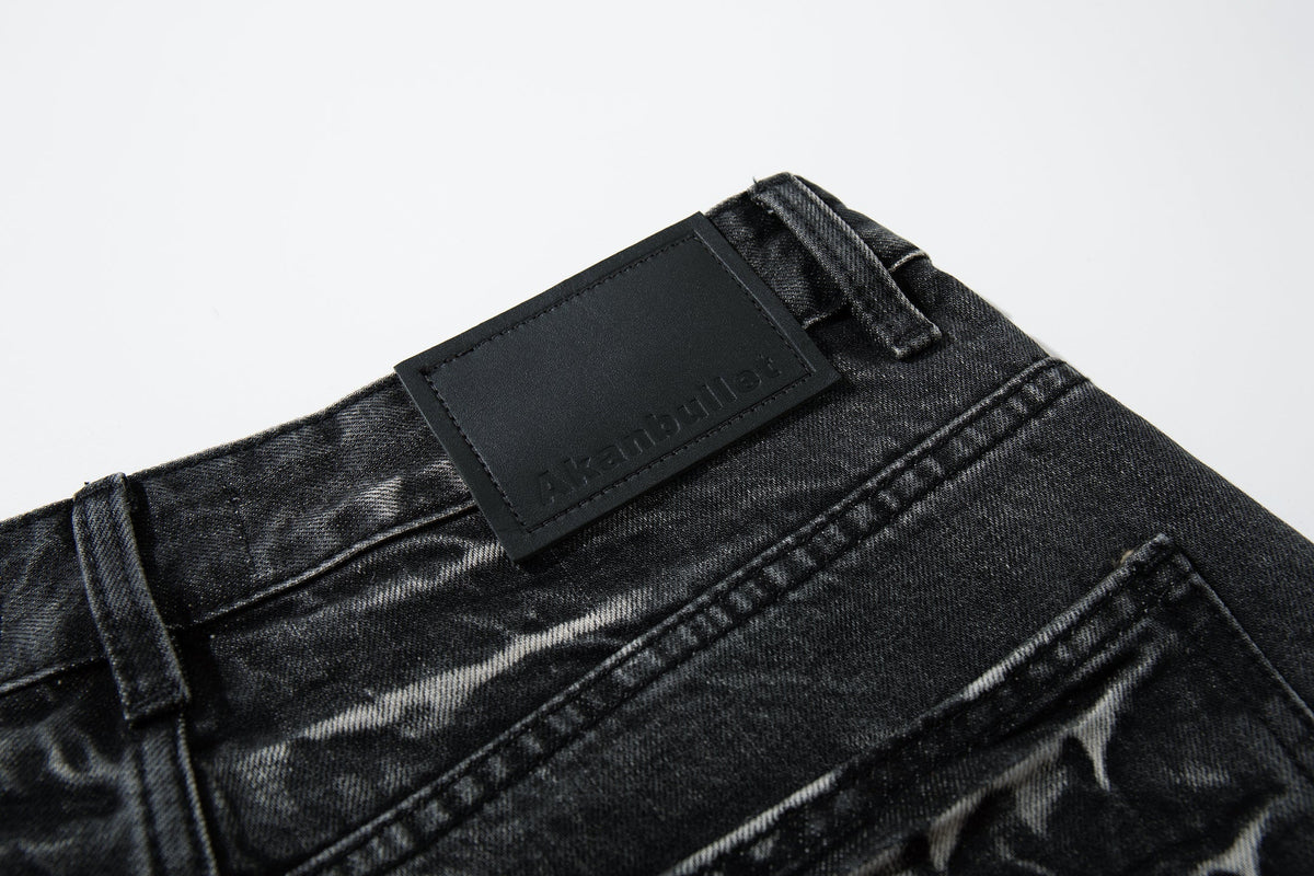 Madxmarx Cracked-Wash Wide-Leg Denim
