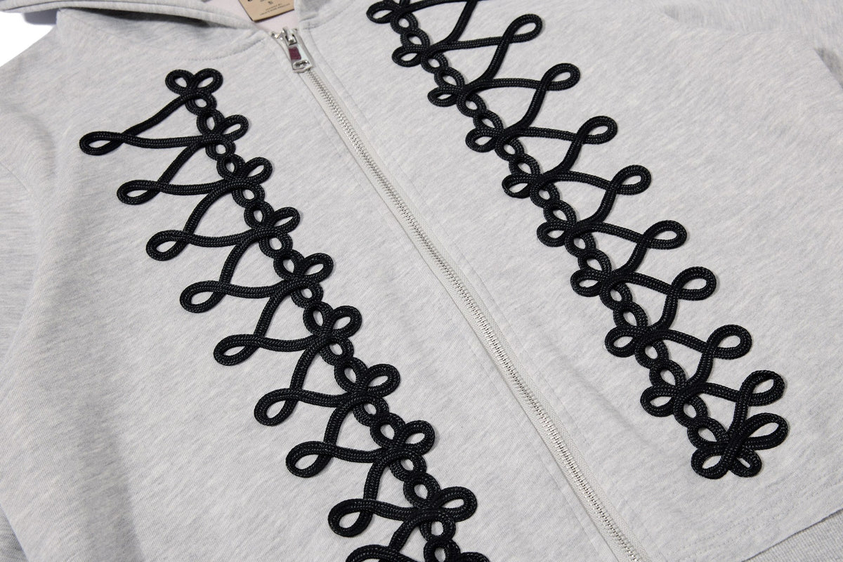 Madxmarx Braided Detail Zip-Up Hoodie