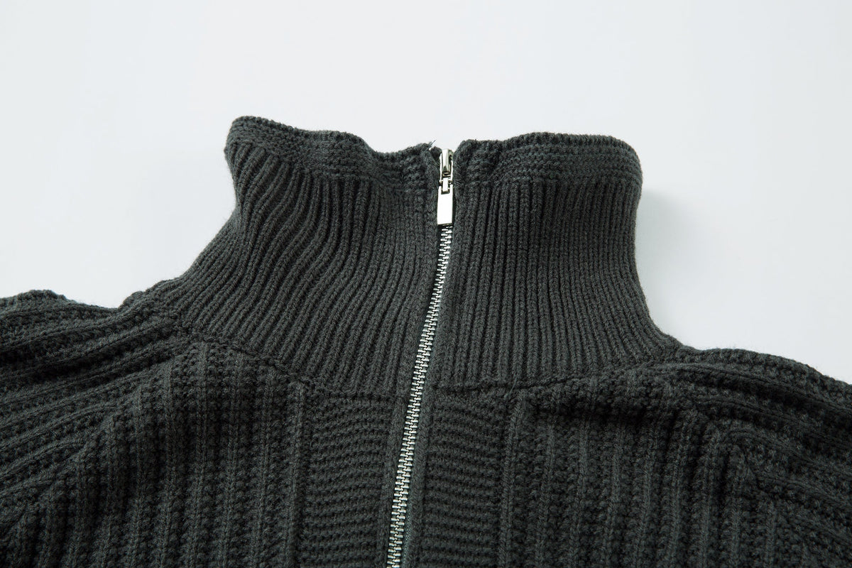 Madxmarx Minimalist Half-Zip Knit Sweater