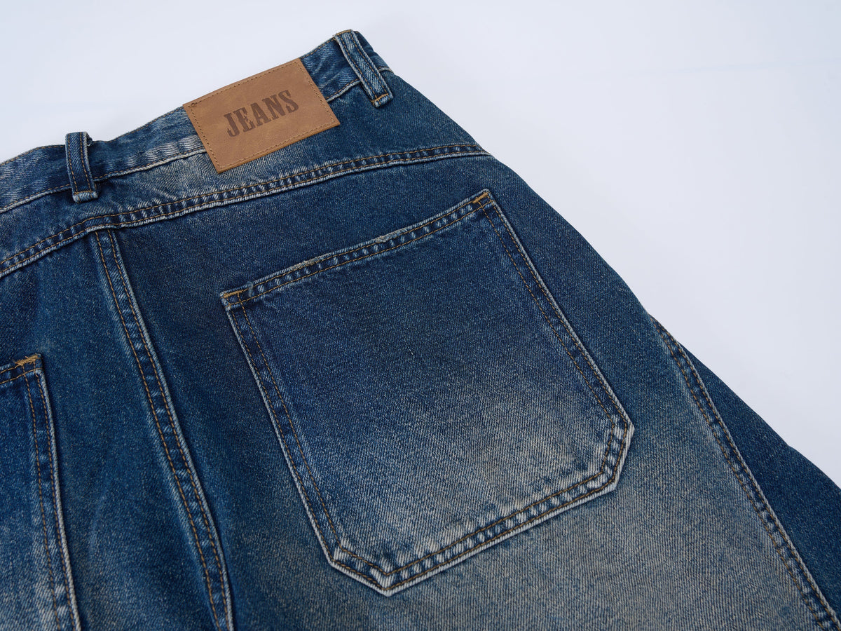 Madxmarx V-Panel Washed Wide-Leg Jeans