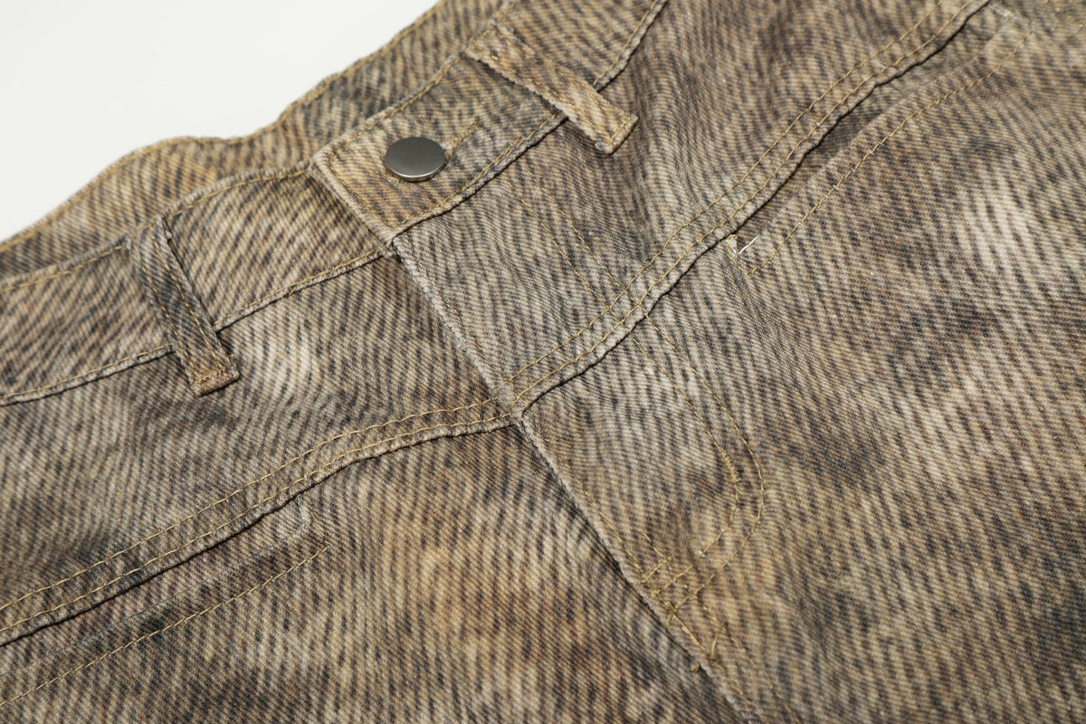 Jeans larges lavés à motif léopard Madxmarx
