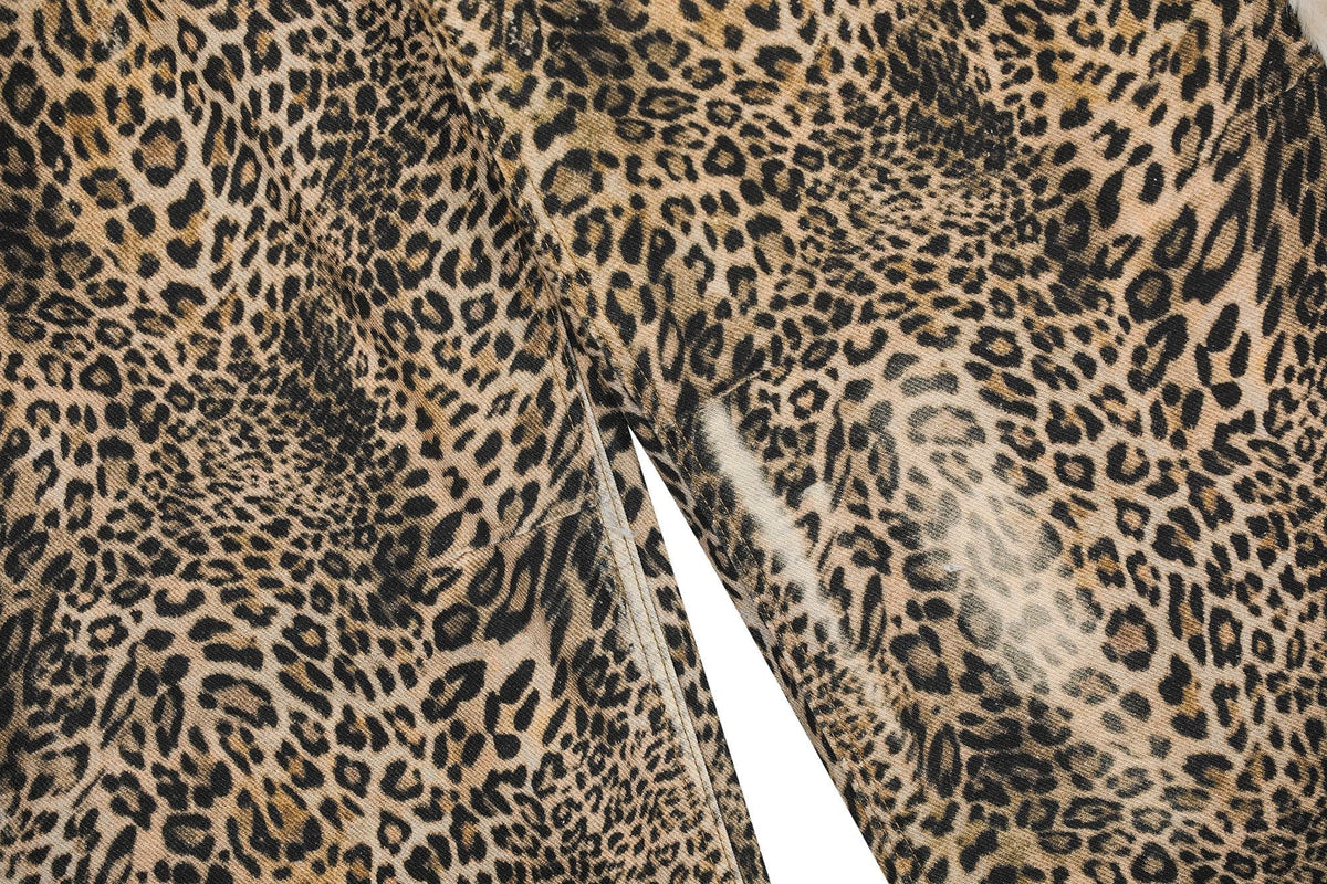 Madxmarx „Weite Jeans mit Leopardenfellbesatz“