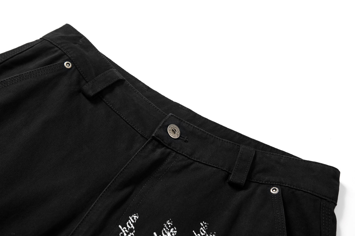 Madxmarx Cross Lettering Cargo Pants
