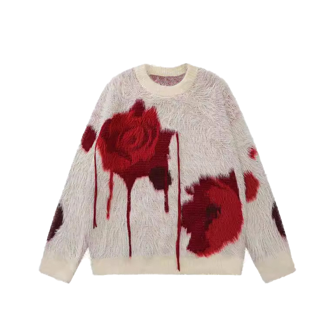 Dripping Rose Knit Sweater