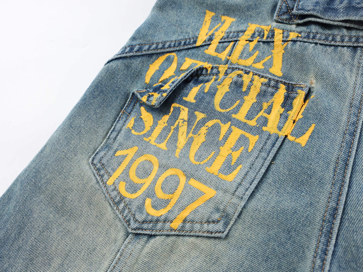 Madxmarx Graphic Wide-Leg Denim Pants