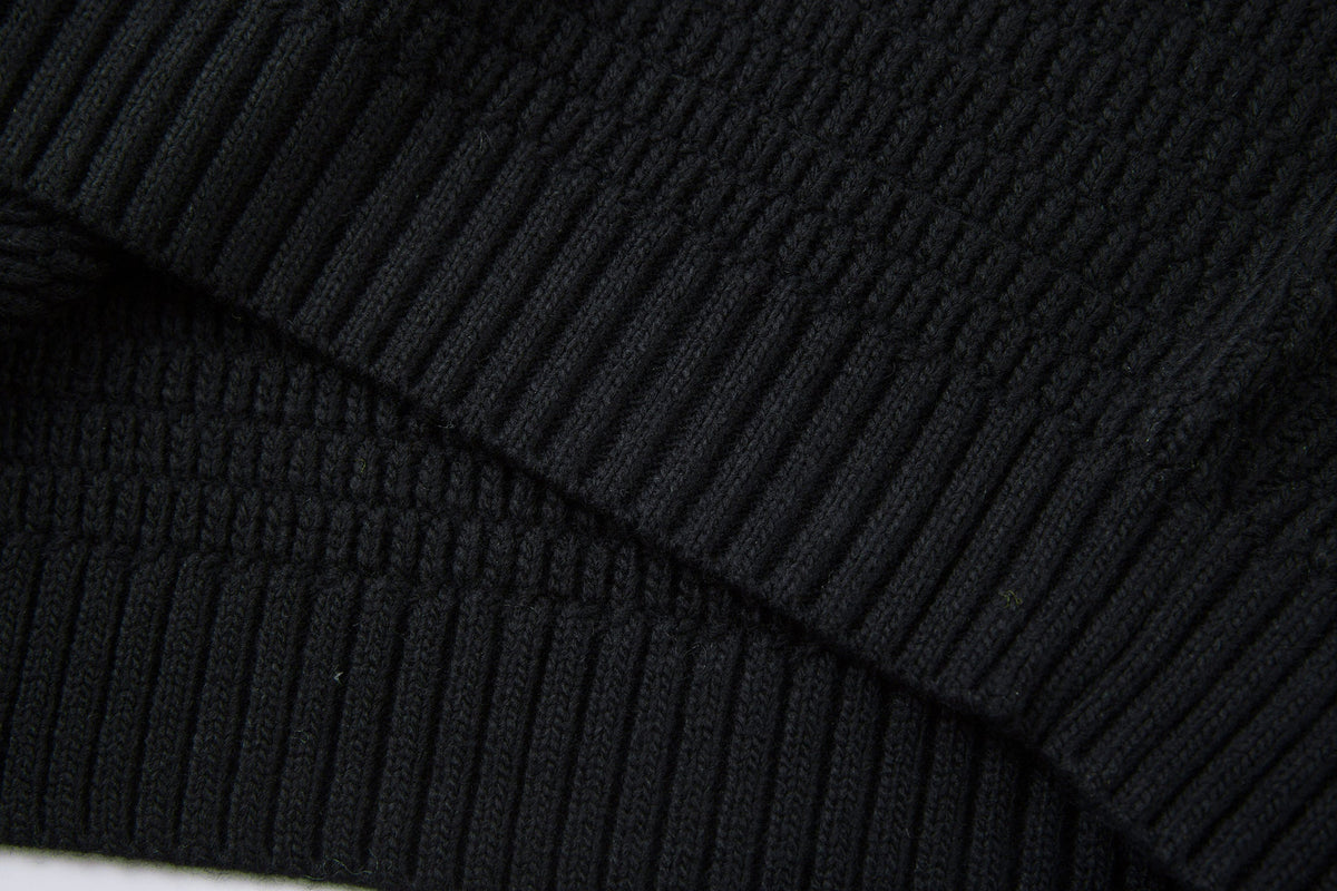 Madxmarx Striped Knit Polo Sweater
