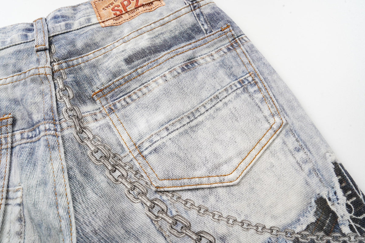 Madxmarx Distressed Patchwork Jeans