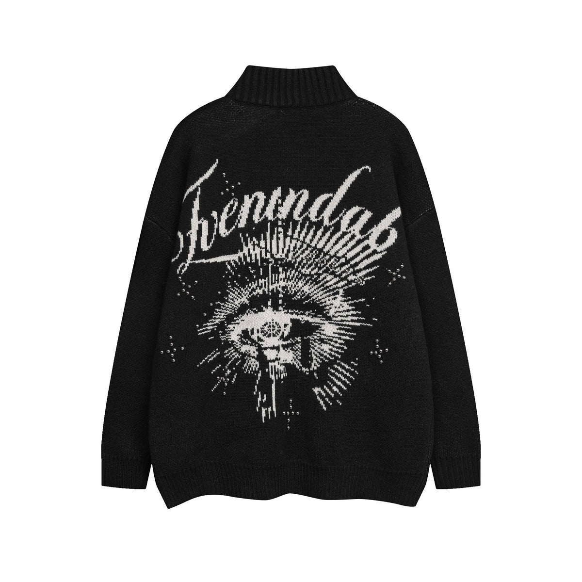 Madxmarx Eye Vision Knit Zip Cardigan