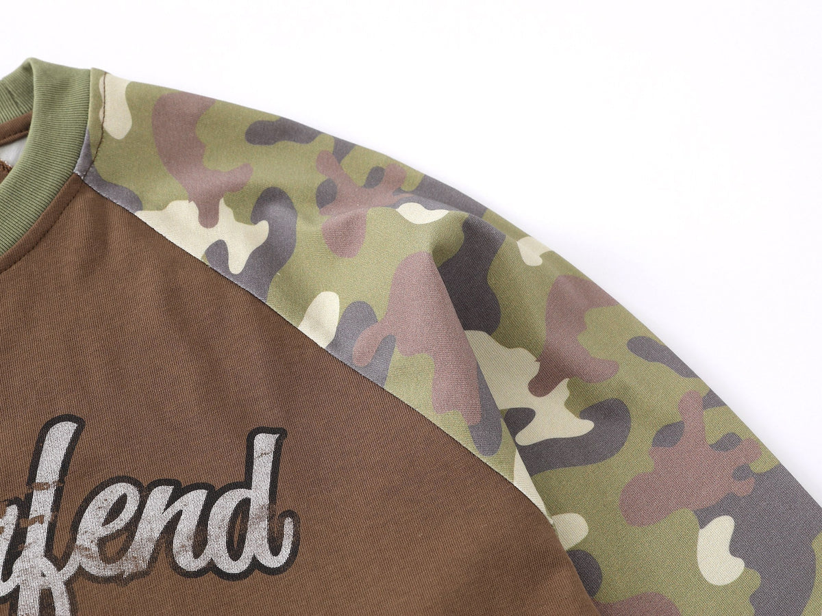 Madxmarx Camo Tongue Raglan Long Sleeve Tee